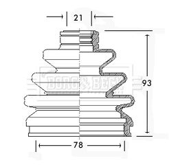 BORG & BECK Paljekumi, vetoakseli BCB2253